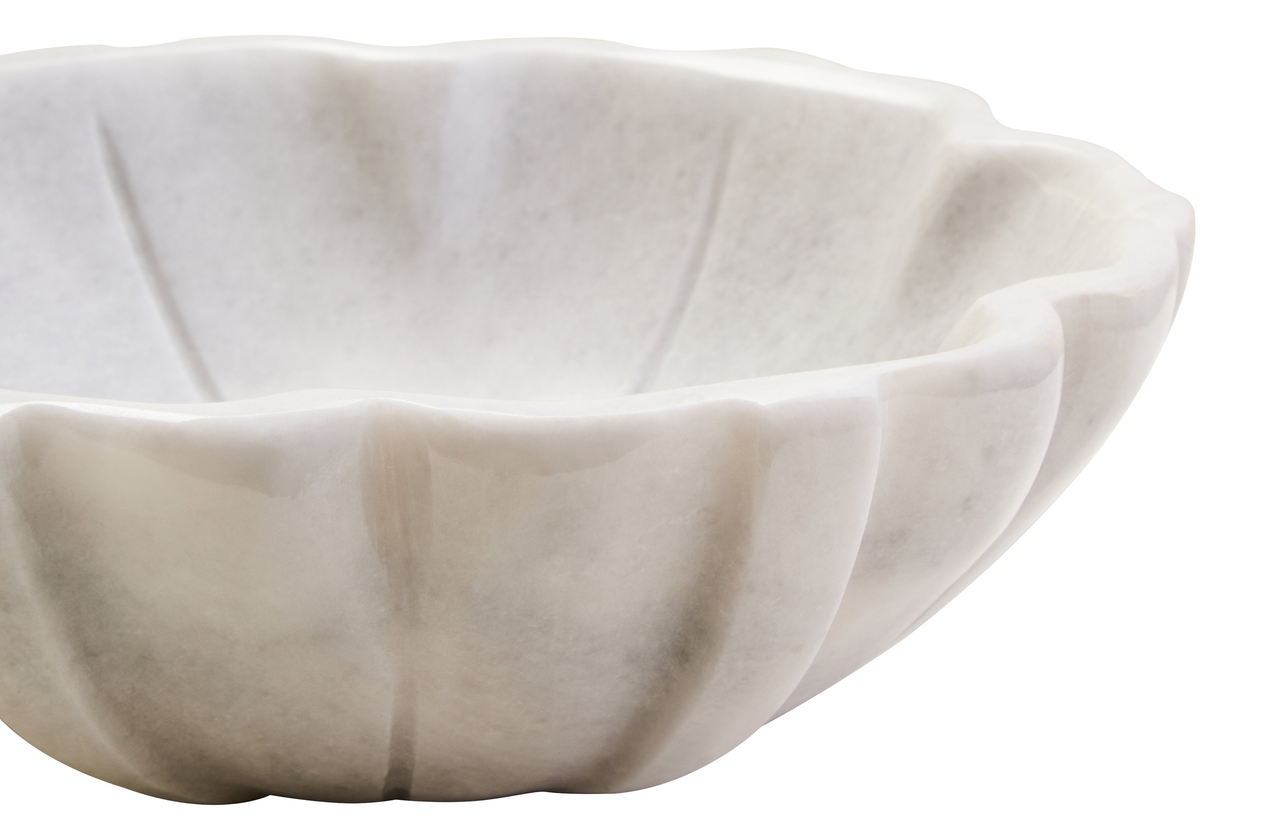 Visso White Marble Lotus Bowl | Small